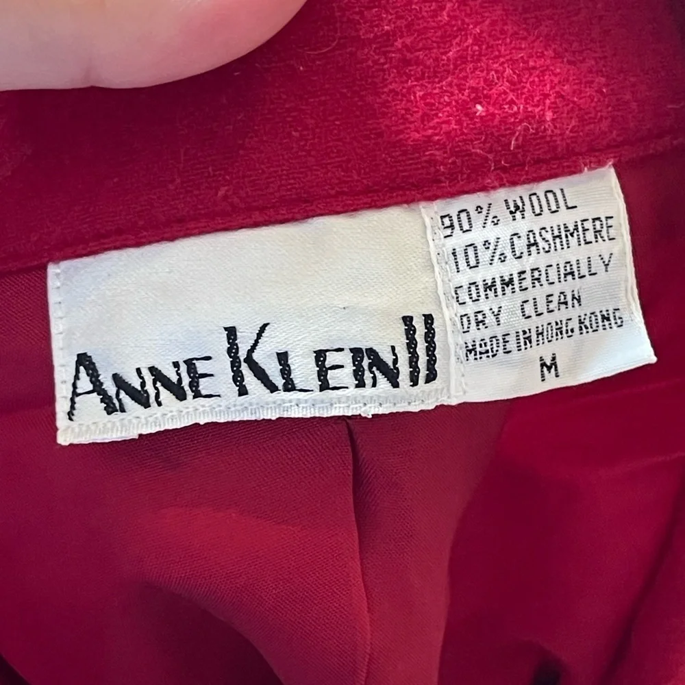 Vintage Anne Kein red wool cashmere blend pant suit - Picture 13 of 16